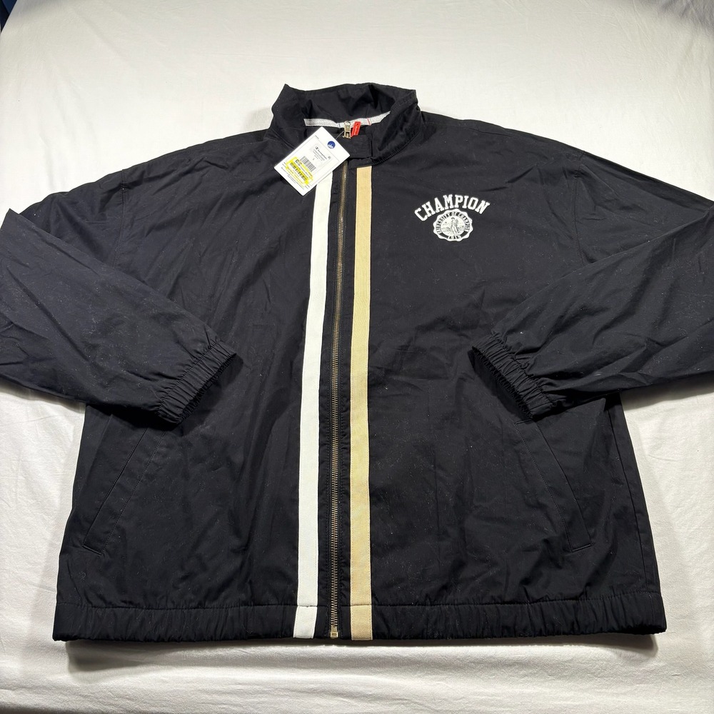 Champion Mens Gameday Full Zip Jacket Black Large New